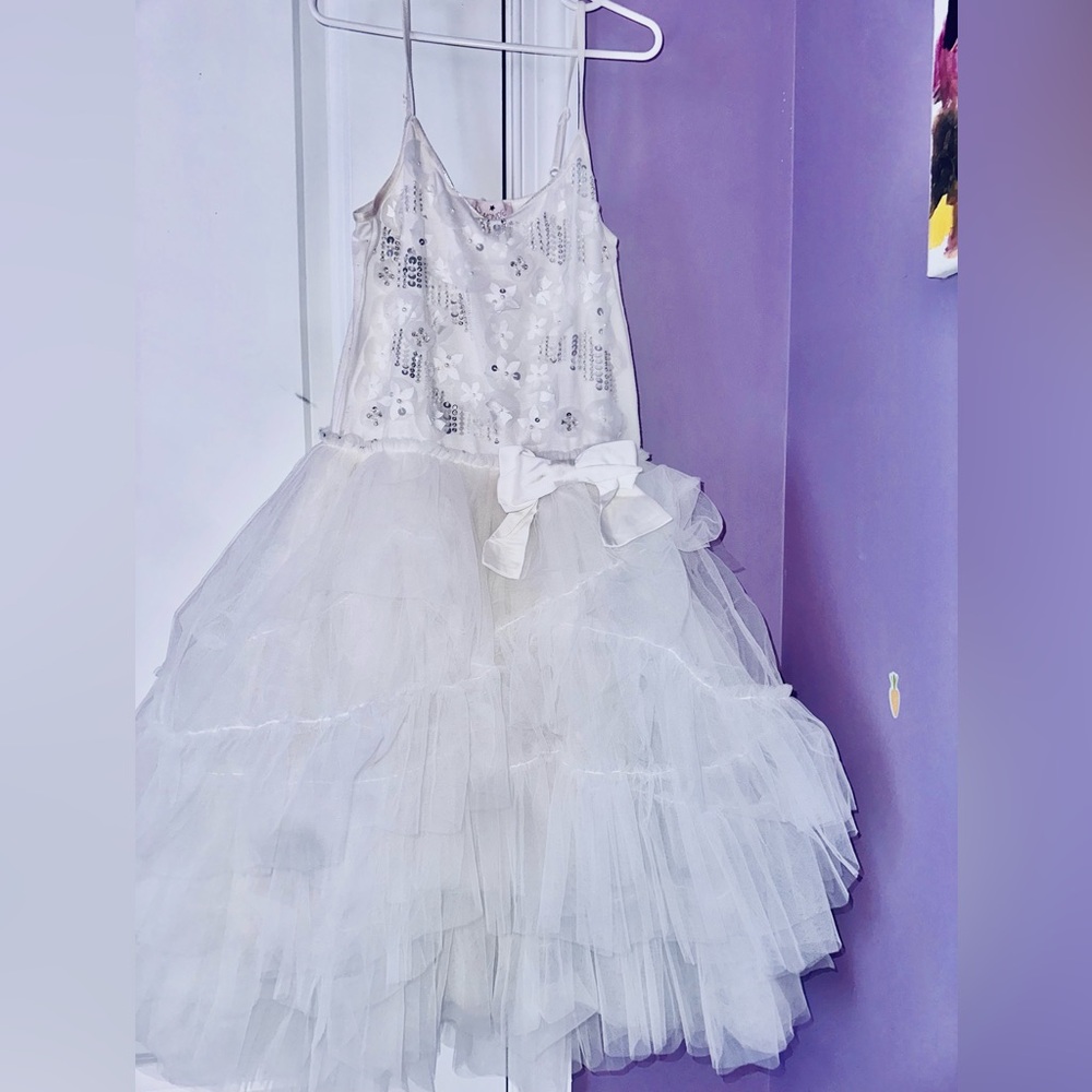Tutu Du Monde White Sequin Tulle Dress